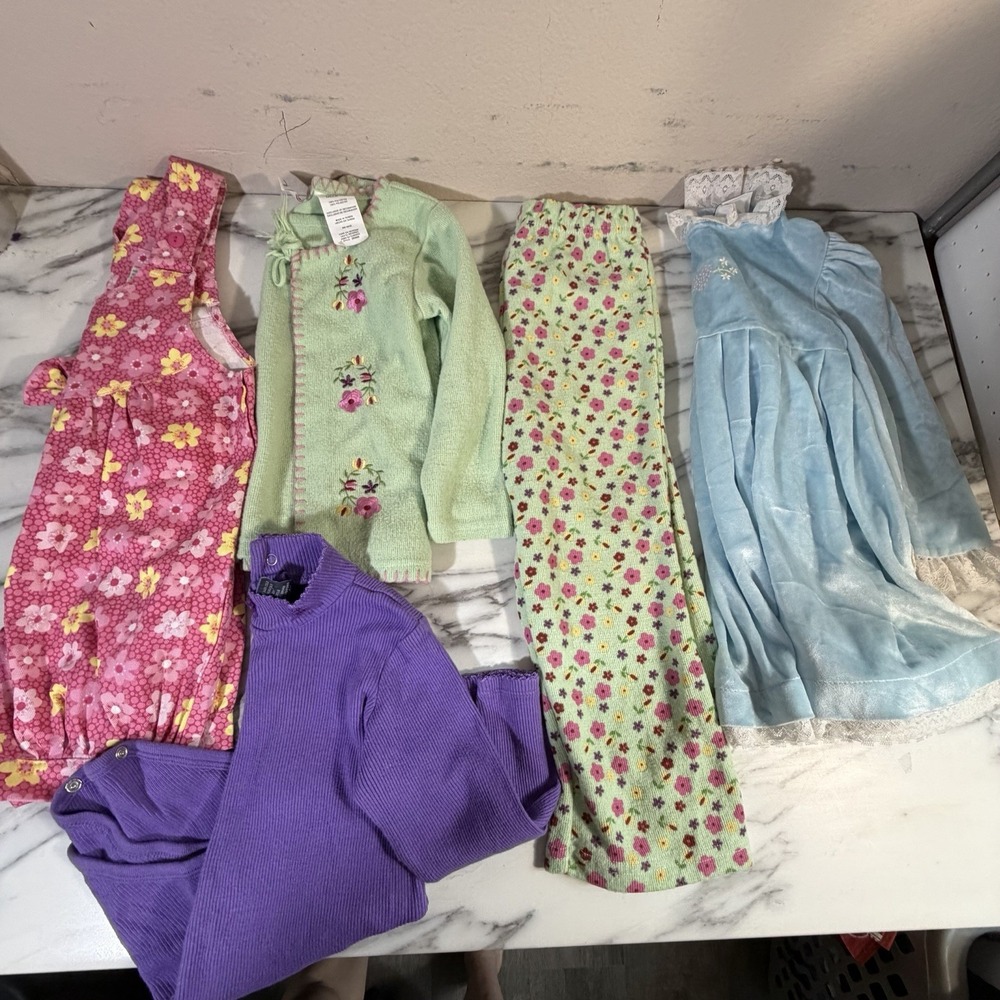 Vintage 80s 90s Girls Clothes Lot Of 5 Size 4 / 4T Cottagecore Retro Cinderella